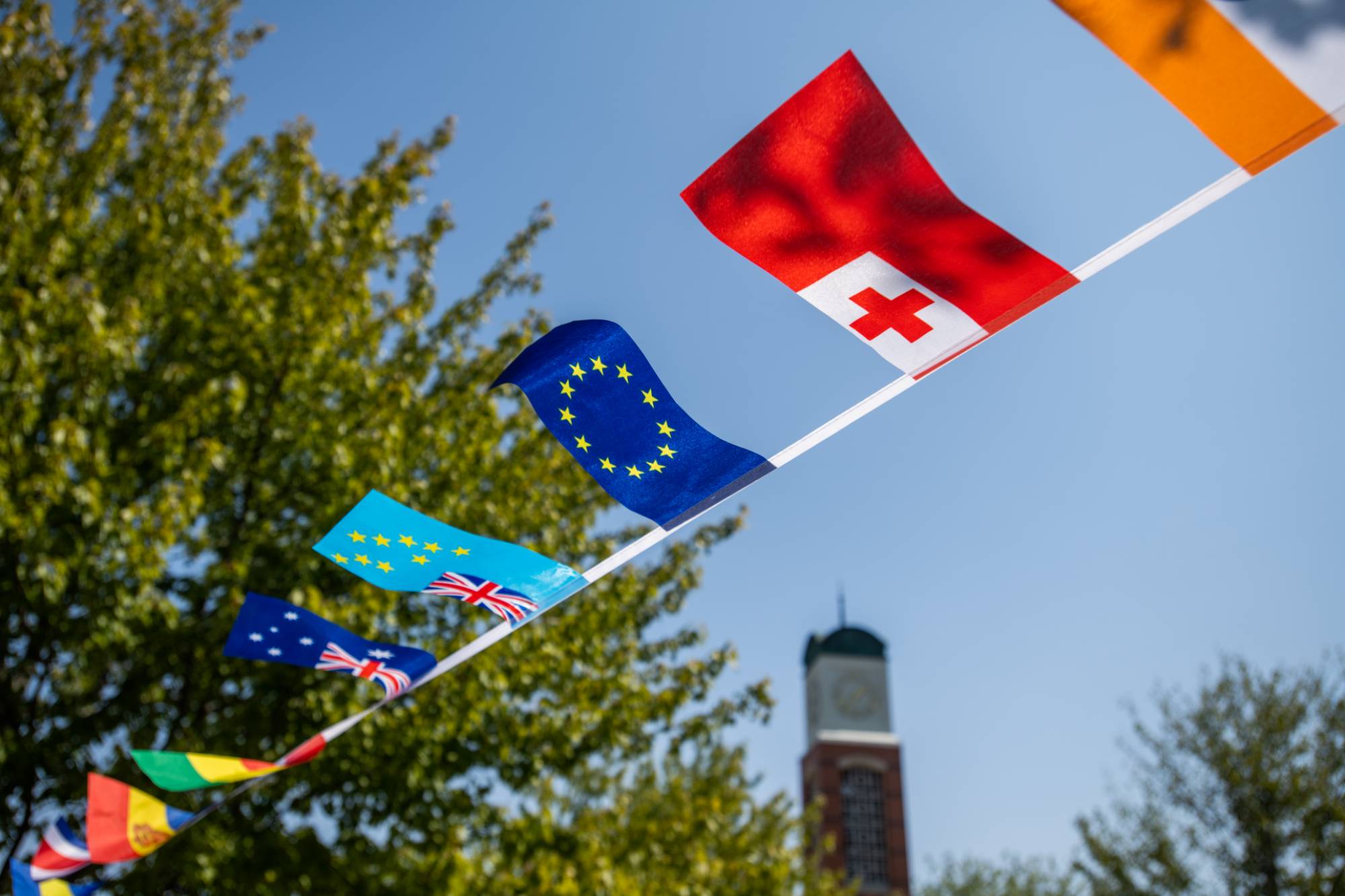 flags flying